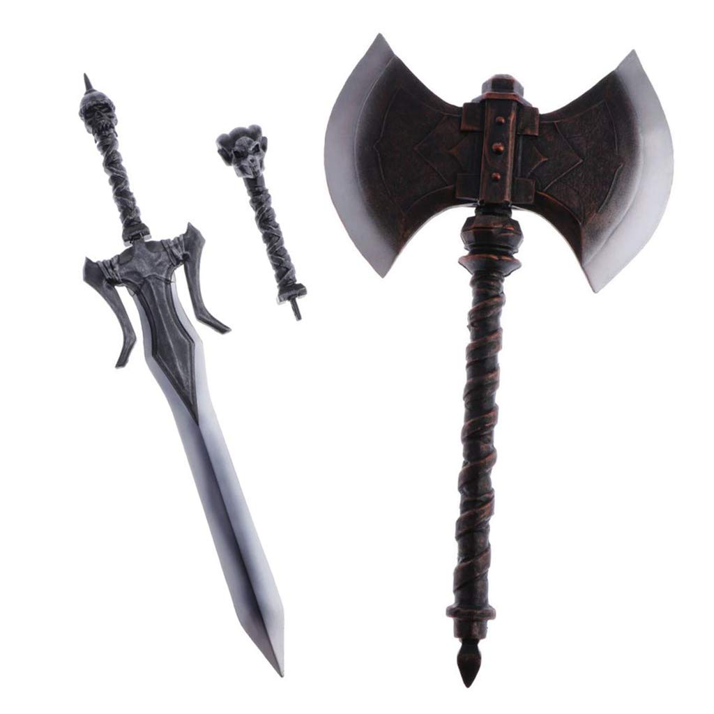 Amazon | Abbraccia 男性兵士の戦いの斧と剣1/6スケール男性人形兵士の